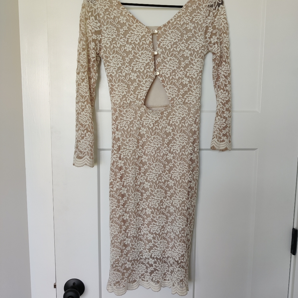 Nude lace dress
